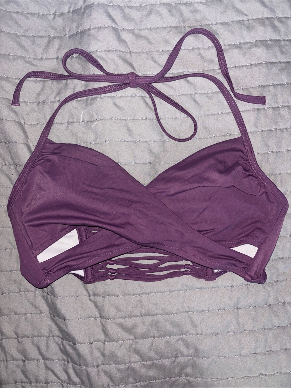 PINK Victoria's Secret Plum Purple Halter Wrap Bikini Top
